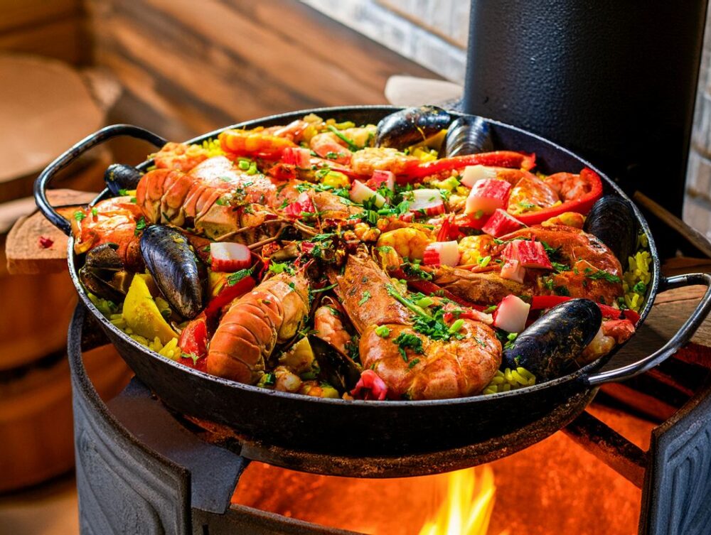 o que servir com paella