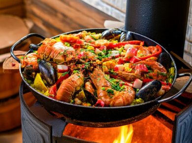 o que servir com paella